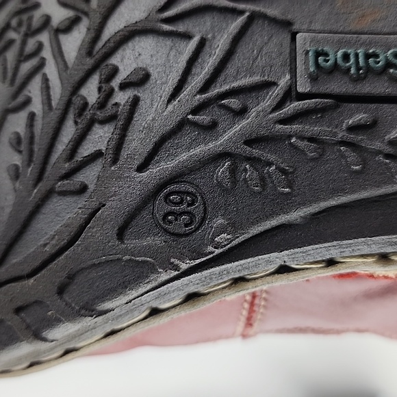 Josef Seibel Kingfisher Red Wine Leather Lace Up Ankle Boots Faux Fur Size 39 - Picture 14 of 16